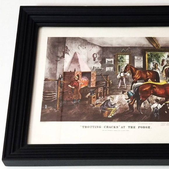 "Trotting Cracks" At The Forge, Currier & Ives Colored Lithograph - Picture 3 of 8